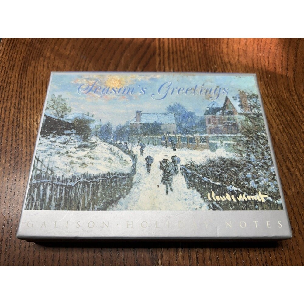 Galison Holiday Collection Monet Notecards 9 Cards + 8 Envelopes great + Box